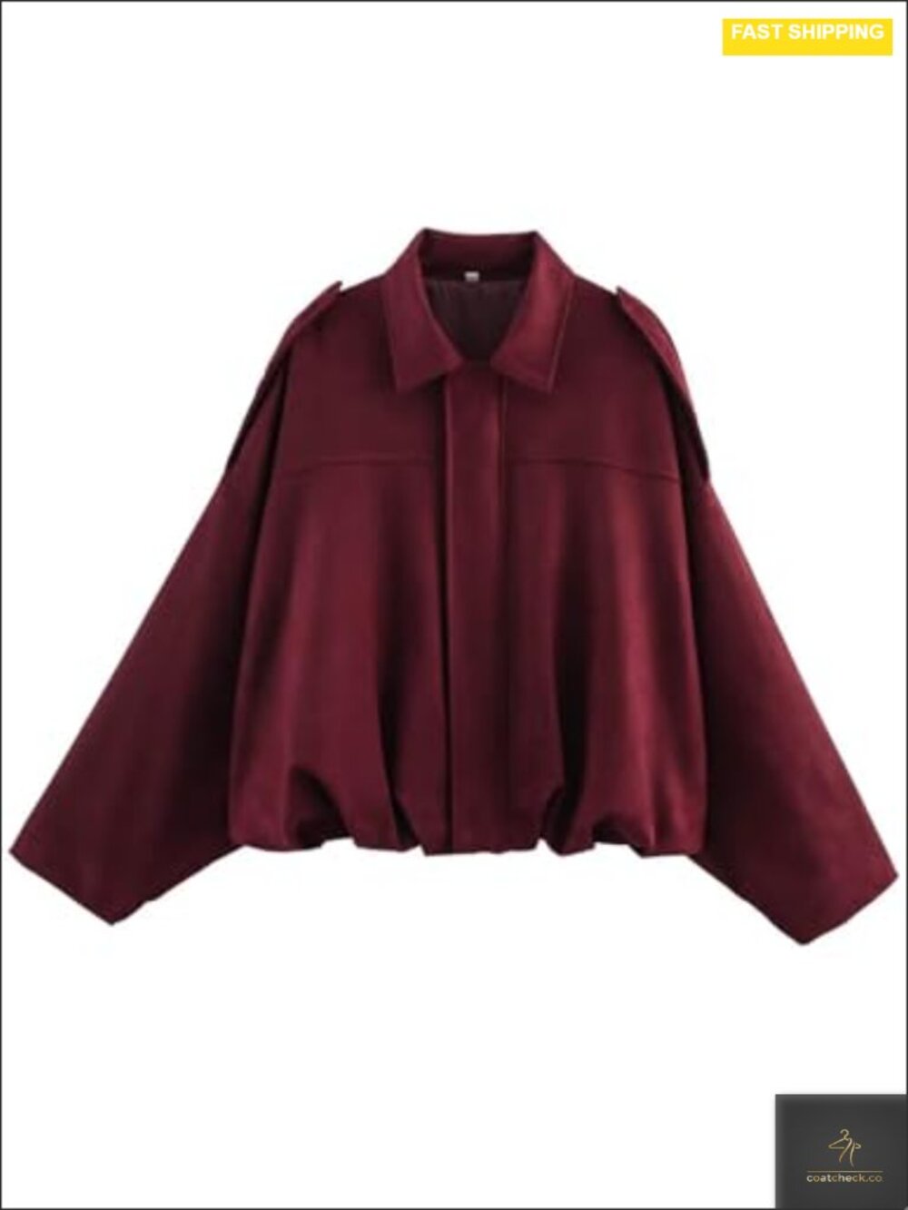 Women's Faux Suede Bomber Jacket Lapel Long Sleeve Motorcycle Coat